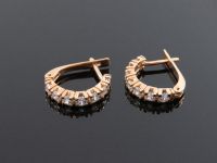 Золотые серьги с фианитами Swarovski - 21
