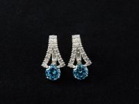 Серьги из серебра с фианитами - 13