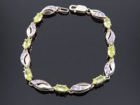 Серебряный браслет с фианитами - 7
