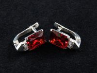 Серьги из серебра с фианитами - 14