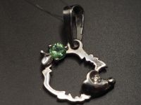 Серебряная подвеска с натуральным изумрудом - 25