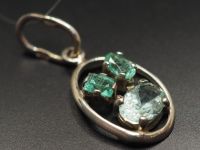 Серебряная подвеска с натуральными бериллами - 28