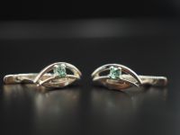 Серьги из серебра с натуральными бериллами - 54