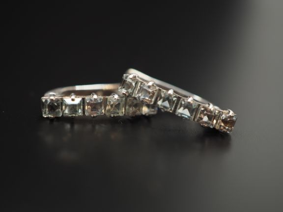 Серьги из серебра с натуральными бериллами - 55