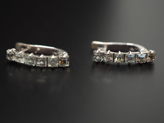 Серьги из серебра с натуральными бериллами - 55