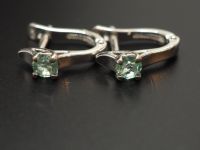 Серьги из серебра с натуральными бериллами - 61