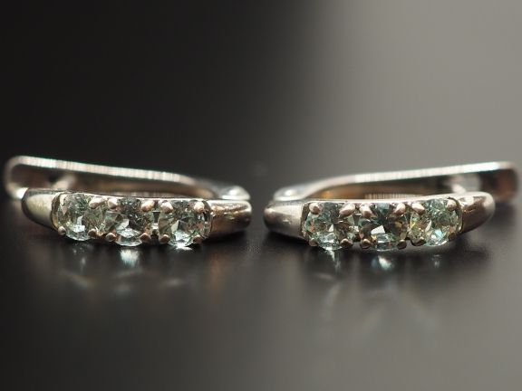 Серьги из серебра с натуральными бериллами - 63