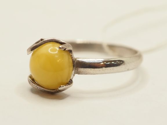 Серебряное кольцо с Янтарём - 205