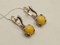 Серьги из серебра с Янтарём - 82