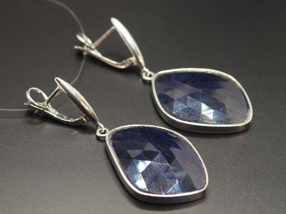 Серебряные серьги с сапфирами 68,90 карат - 103