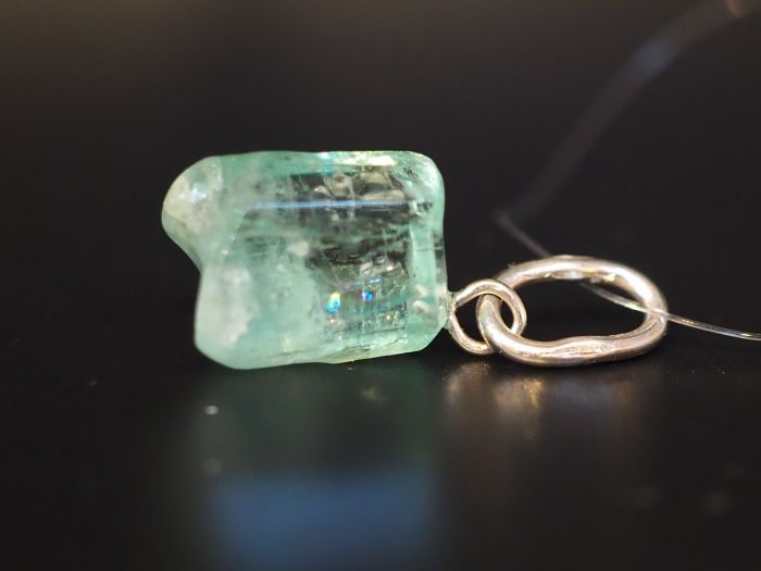 Серебряная подвеска с натуральным бериллом - 109