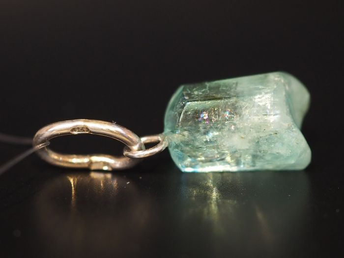 Серебряная подвеска с натуральным бериллом - 109