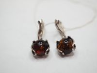 Серьги из серебра с Янтарём - 96