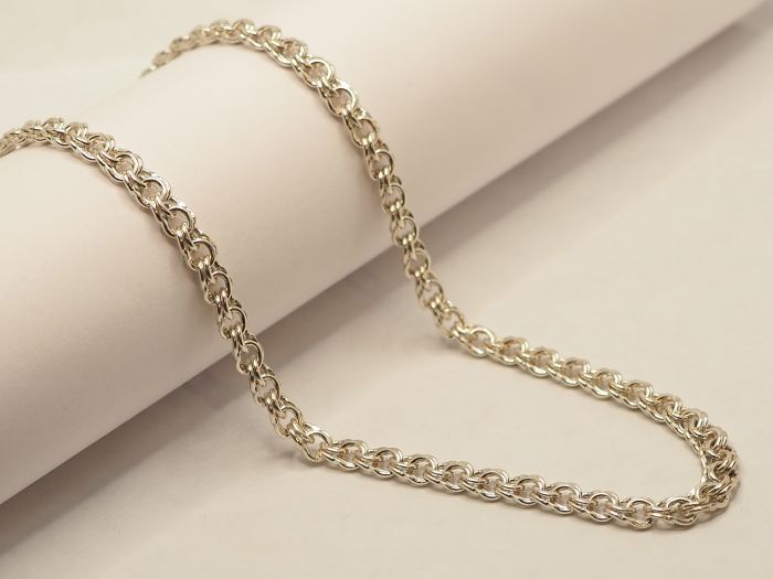 Серебряная цепь 40 см. плетение Бисмарк - 7