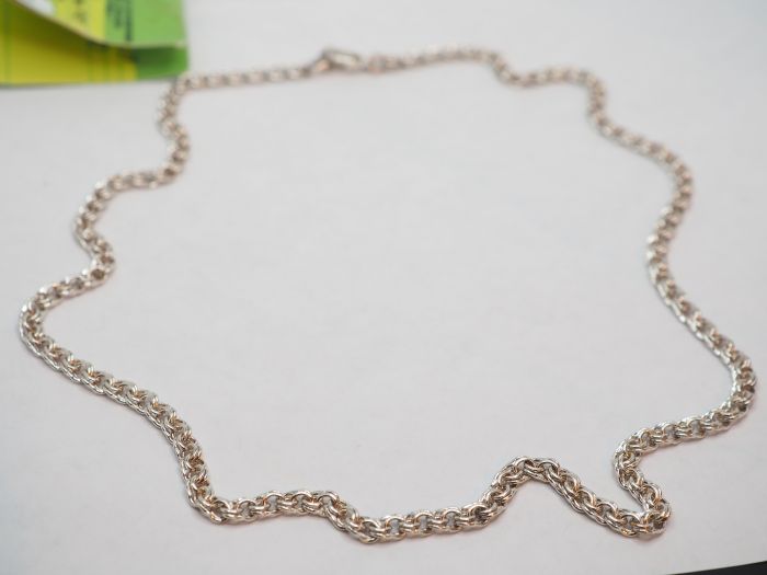 Серебряная цепь 45 см. плетение Бисмарк - 3