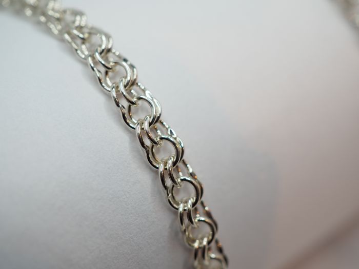 Серебряная цепь 50 см. плетение Бисмарк - 4