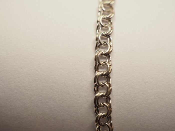 Серебряная цепь 70 см. плетение Бисмарк - 9