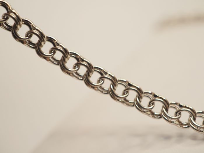 Серебряная цепь 70 см. плетение Бисмарк - 9