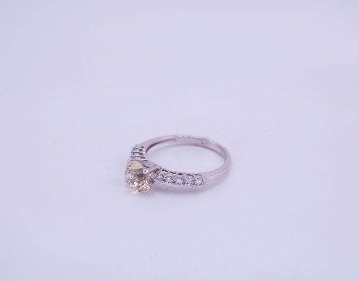 Серебряное кольцо 925 пробы с натуральным бериллом 0.88 карат - 76
