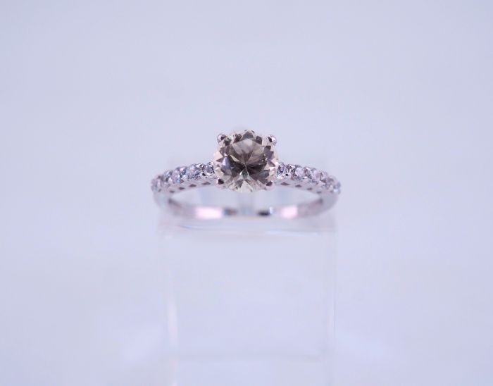 Серебряное кольцо 925 пробы с натуральным бериллом 0.88 карат - 76