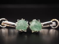 Серебряные серьги с натуральными изумрудами - 129