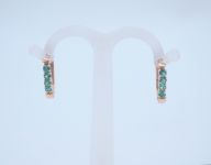 Золотые серьги 585 пробы с природными изумрудами 0.28 карат 4/2 - 89