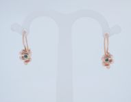Золотые серьги 585 пробы с природными изумрудами 0.02 карат 3/2 - 92