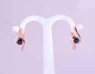 Золотые серьги 585 пробы с натуральными сапфиами 0.49 карат 2\2 - 99