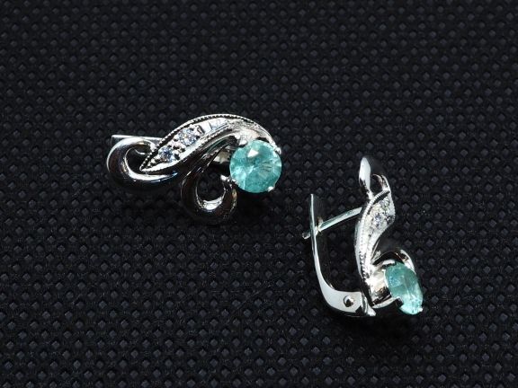 Серьги из серебра с бериллами 0.74 карат - 50